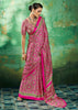 Pink Printed Satin Silk Saree