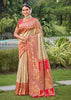 Gold Beige Woven Banarasi Silk Saree