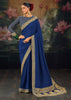 Mazarine Blue Embroidered Designer Saree