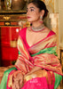 Chandini: Kanjivaram Kadhwa Weave Saree In The Shades Of Green And Red (7643918991553) (7724092195009)