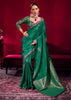 Forast Green Woven Banarasi Satin Linen Silk Saree