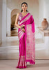 Princess Pink Printed Satin Silk Saree