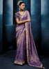 Lavender Purple Embroidered Designer Tissue Saree