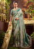 Antique Green Embroidered Designer Saree