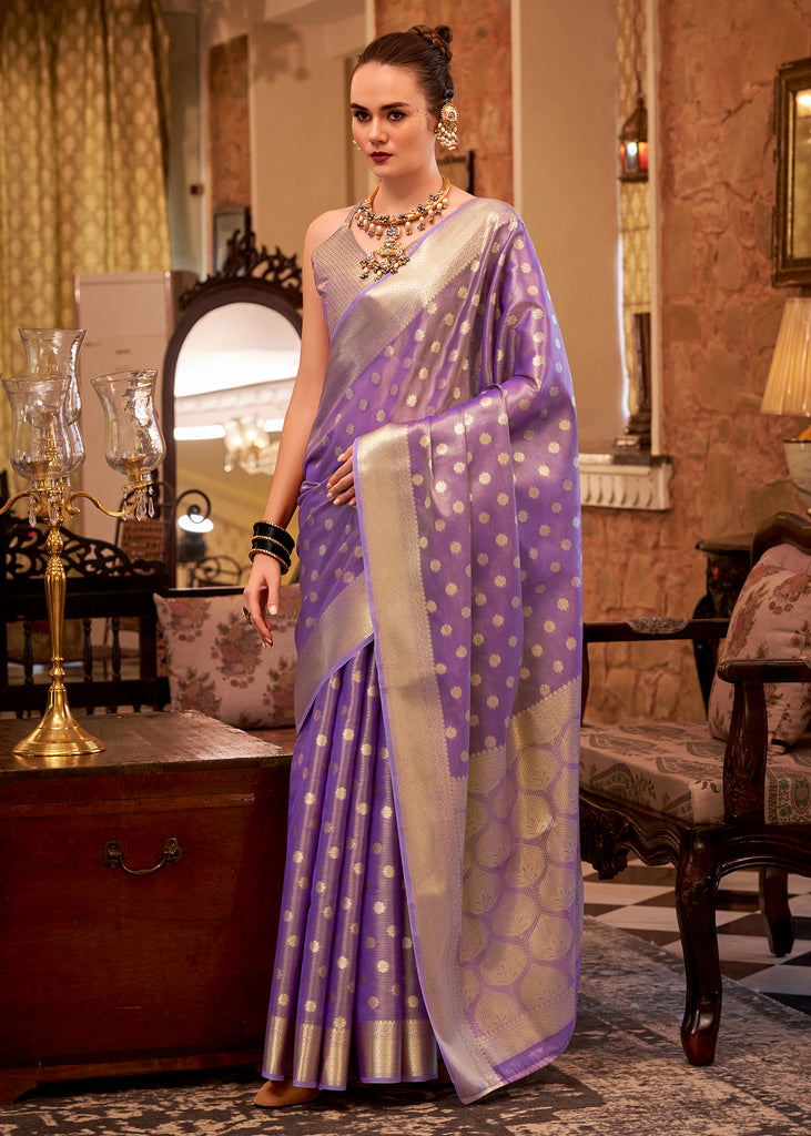 Veronica Purple Woven Banarasi Tissue Silk Saree