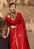 Cherry Red Woven silk saree