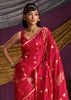 Scarlet Red Banarasi Satin Silk Saree