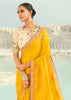 Yellow Woven Banarasi Embroidered Organza Satin Silk Saree