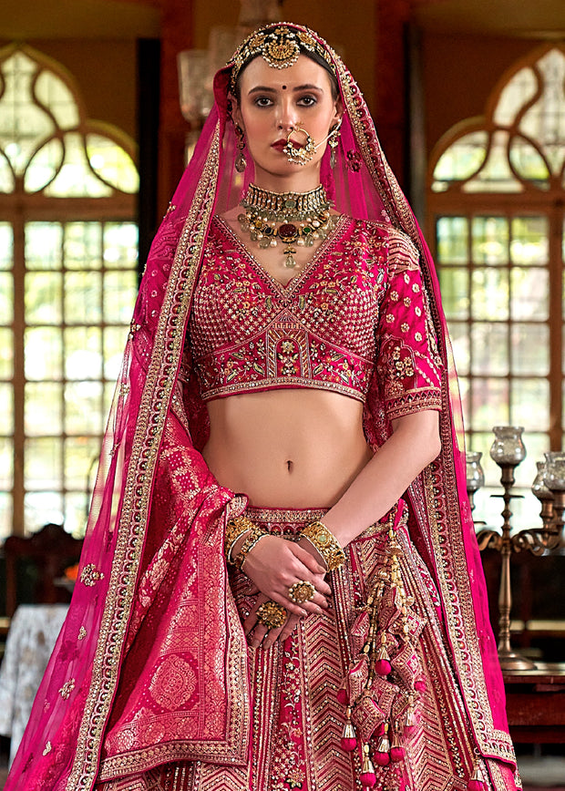Queen Pink Heavy Embroidered Designer Lehenga