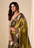 Mehndi Green Woven Tissue Silk Saree