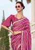 Vivid Purple Printed Cotton Silk Saree