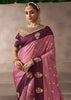 “Exclusive Offer” : Mauve Pink Woven Banarasi Satin Silk Saree