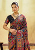 Black Woven Cotton Kashmiri Jamewar Saree