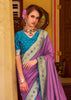 Lavender Purple Woven Banarasi Soft Silk Saree