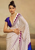 Off white Printed Satin Silk Saree