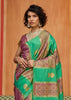 Green Purple Woven Banarasi Silk Saree