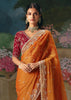Peel Orange Embroidered Designer Saree