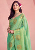 Mint Green Woven Tissue Silk Saree