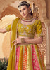 Mustared and Pink Embroidered Designer Lehenga Set