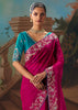 Magenta Pink Embroidered Designer Saree
