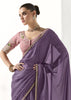 Paisley Purple Designer Organza Tissue Silk Saree
