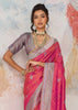 Flamingo Pink Woven Kanjivaram Silk Saree