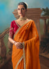 Peel Orange Embroidered Designer Saree