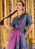 Mulberry Purple Woven Banarasi Silk Saree