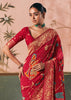 Bridal Red Woven Georgette Bandhej Saree