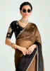 Brown Black Ombre Banarasi Tissue Saree