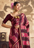 Pink And Maroon Rangkat Satin Silk Saree
