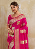 Princess Pink Woven Banarasi Silk Saree