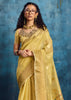 Pastel Yellow Woven Paithani Tissue Silk Saree