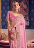 Blush Pink Embroidered Tissue Designer Saree