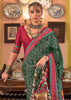 Bistro Green Printed Patola Silk Saree