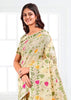 Off White Woven Linen Cotton Silk Saree