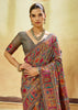 Fossil Grey Woven Cotton Kashmiri Jamewar Saree
