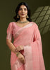 Amber Peach Woven Soft Silk Saree