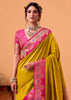 Mustard Gold Banarasi Satin Silk Saree