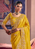 Mimosa Yellow Embroidered Tissue Designer Saree