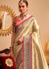 Beige Woven Banarasi Tissue Silk Saree