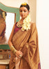 “Exclusive Offer” : Almond Brown Woven Banarasi Tussar Silk Saree