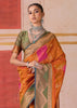Russet Orange Dual Tone Bronze Zari Woven Banarasi Silk Saree