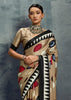 Safari Beige Printed Satin Silk Saree