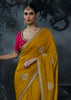 Honey Yellow Embroidered Designer Saree