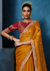 Sunshine Orange Embroidered Designer Tissue Saree