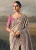 Mauve Tissue Embroidered Wedding Wear Saree