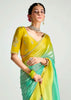 Yellow Green Ombre Banarasi Tissue Saree