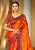 Jaffa Orange Dual Tone Woven Banarasi Silk Saree