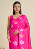 Queen Pink Woven Bronze Zari Paithani Silk Saree